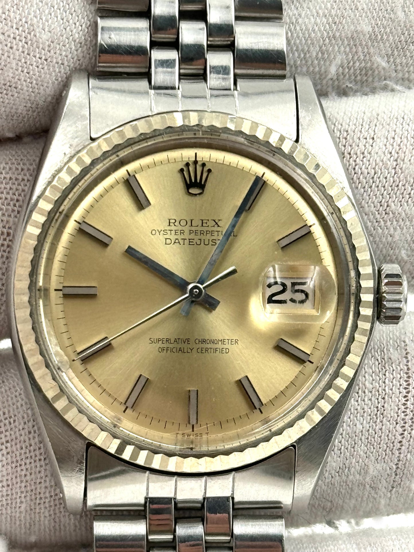Rolex Datejust 36mm Silver Index Dial Jubilee Bracelet 1601 Watch Only