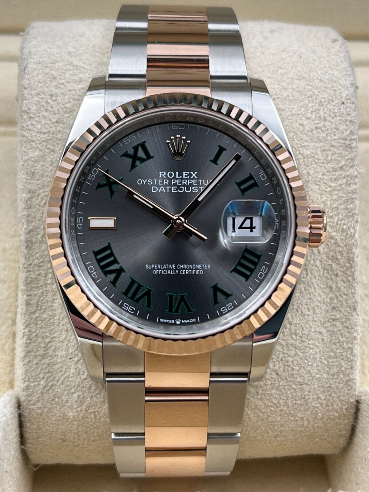 Rolex Datejust 36mm Fluted Wimbledon Dial Two Tone Oyster Bracelet 126231 Box & Papers 2024