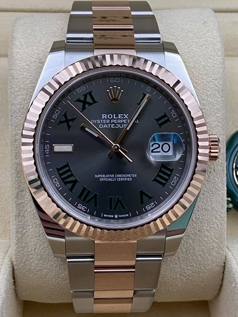 Rolex Datejust 41mm Fluted Wimbledon Dial Two Tone Oyster Bracelet 126331 Box & Papers 2024