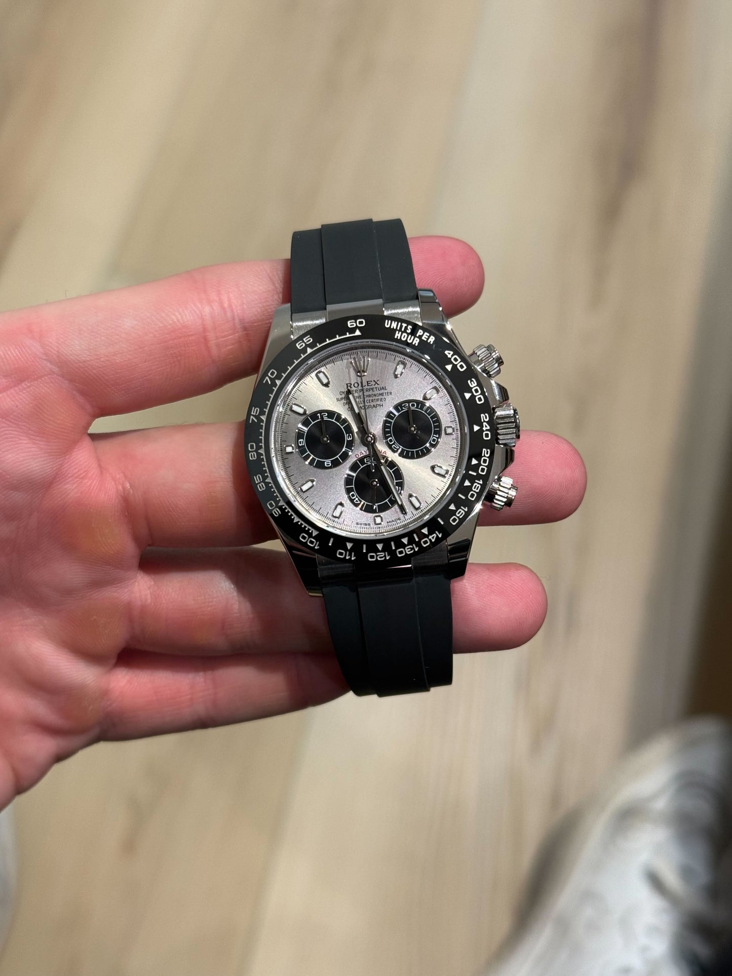 Rolex Daytona White Gold Oysterflex Silver Dial Box & Papers 2021