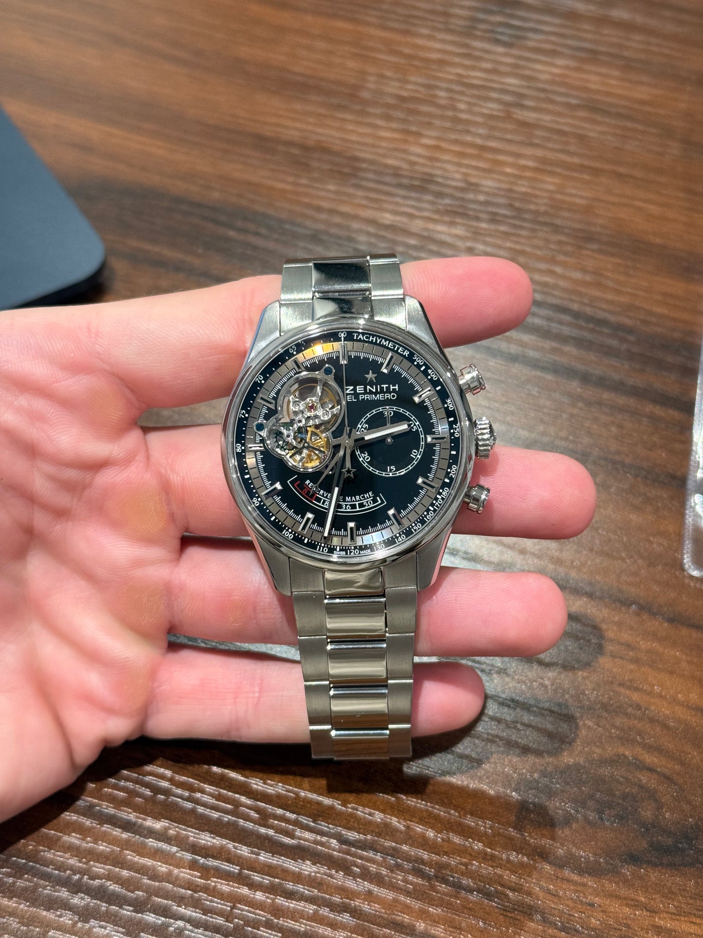 Zenith El Primero Chronomaster Open Power Reserve Black Dial Box & Papers 2015