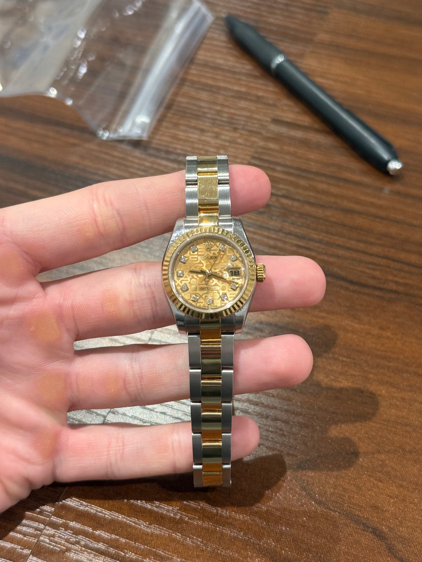 Rolex Lady-Datejust 36mm Champagne Jubilee Diamond Dial Two Tone Oyster Bracelet 179173 Watch Only