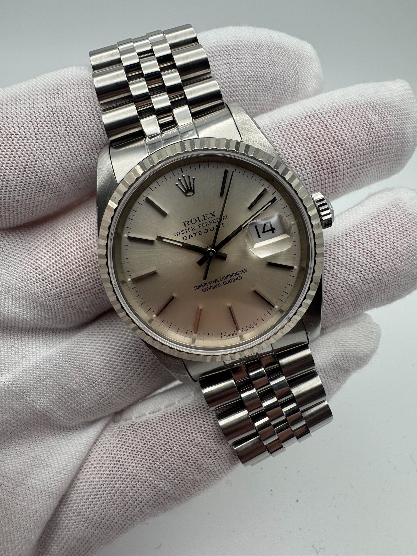 Rolex Datejust 36mm Silver Index Dial Jubilee Bracelet 16234 Watch Only