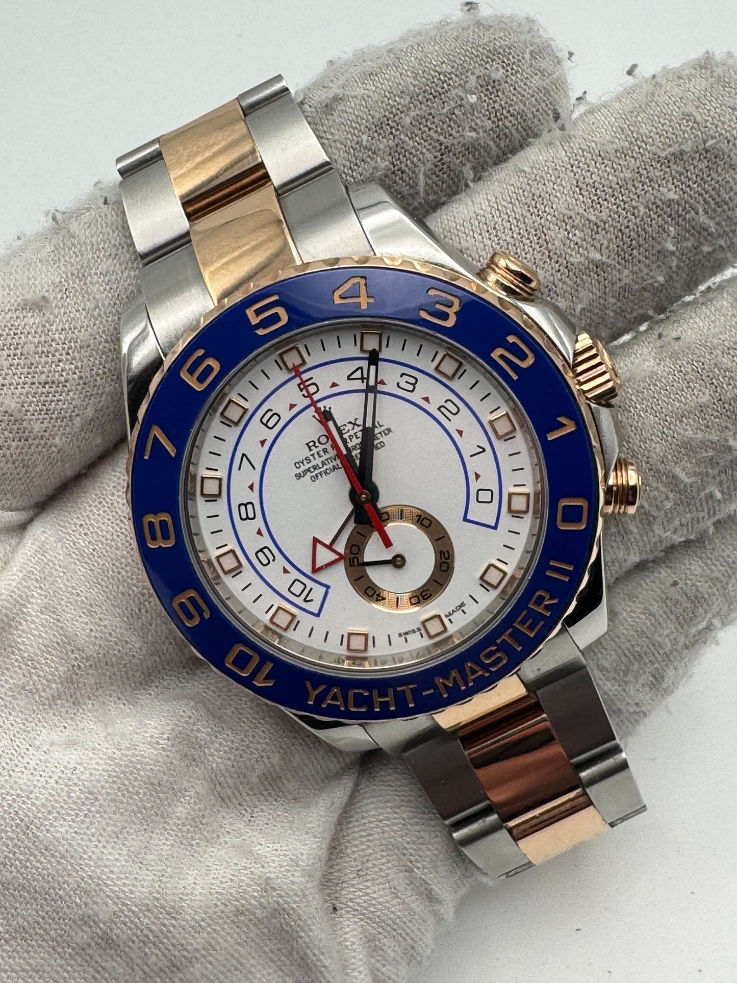 Rolex Yacht-Master II White Dial Two Tone Bracelet 116681 Box & Papers 2013