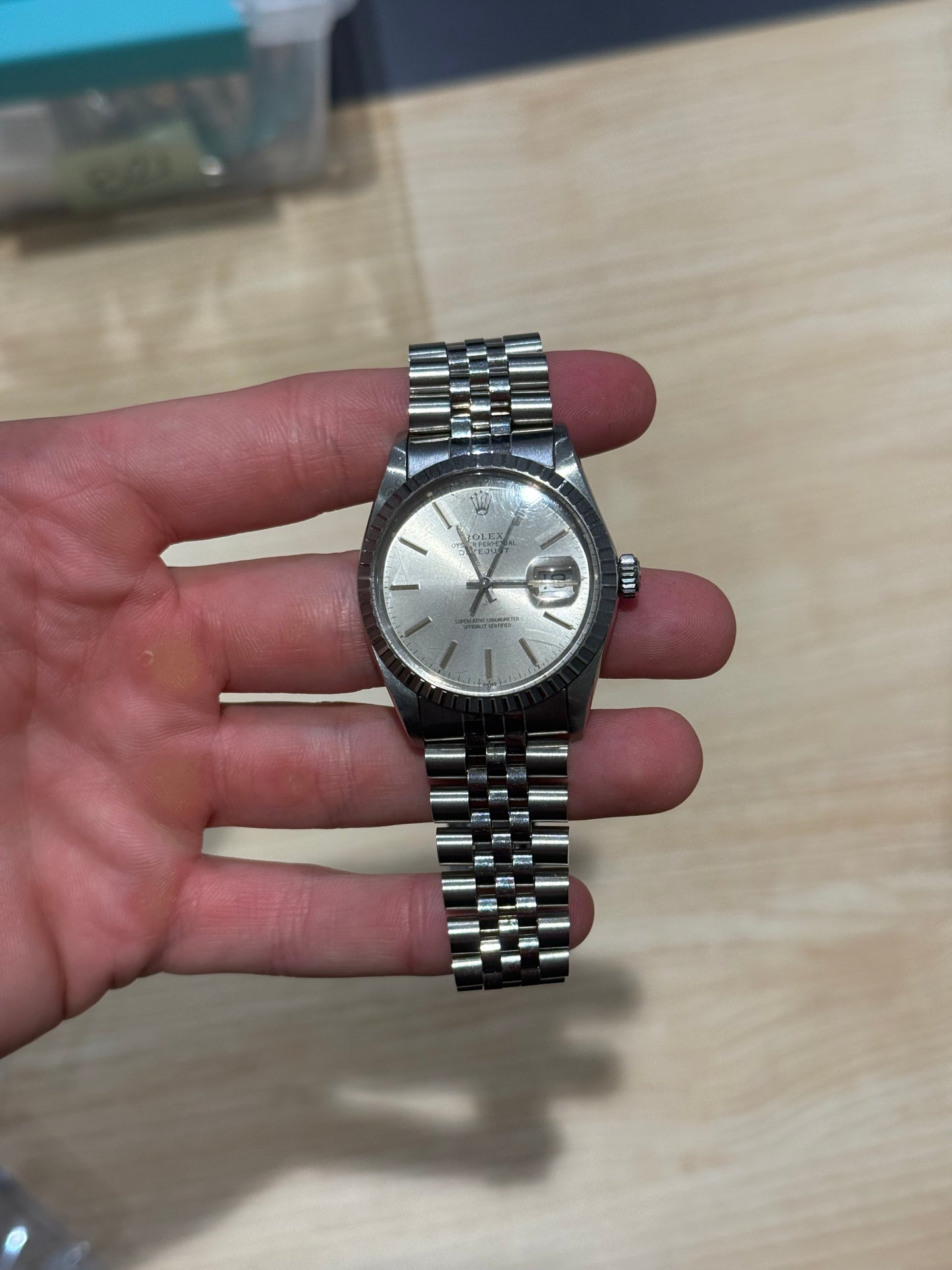 Rolex Datejust 36mm Silver Index Dial Jubilee Bracelet 16030 Watch Only