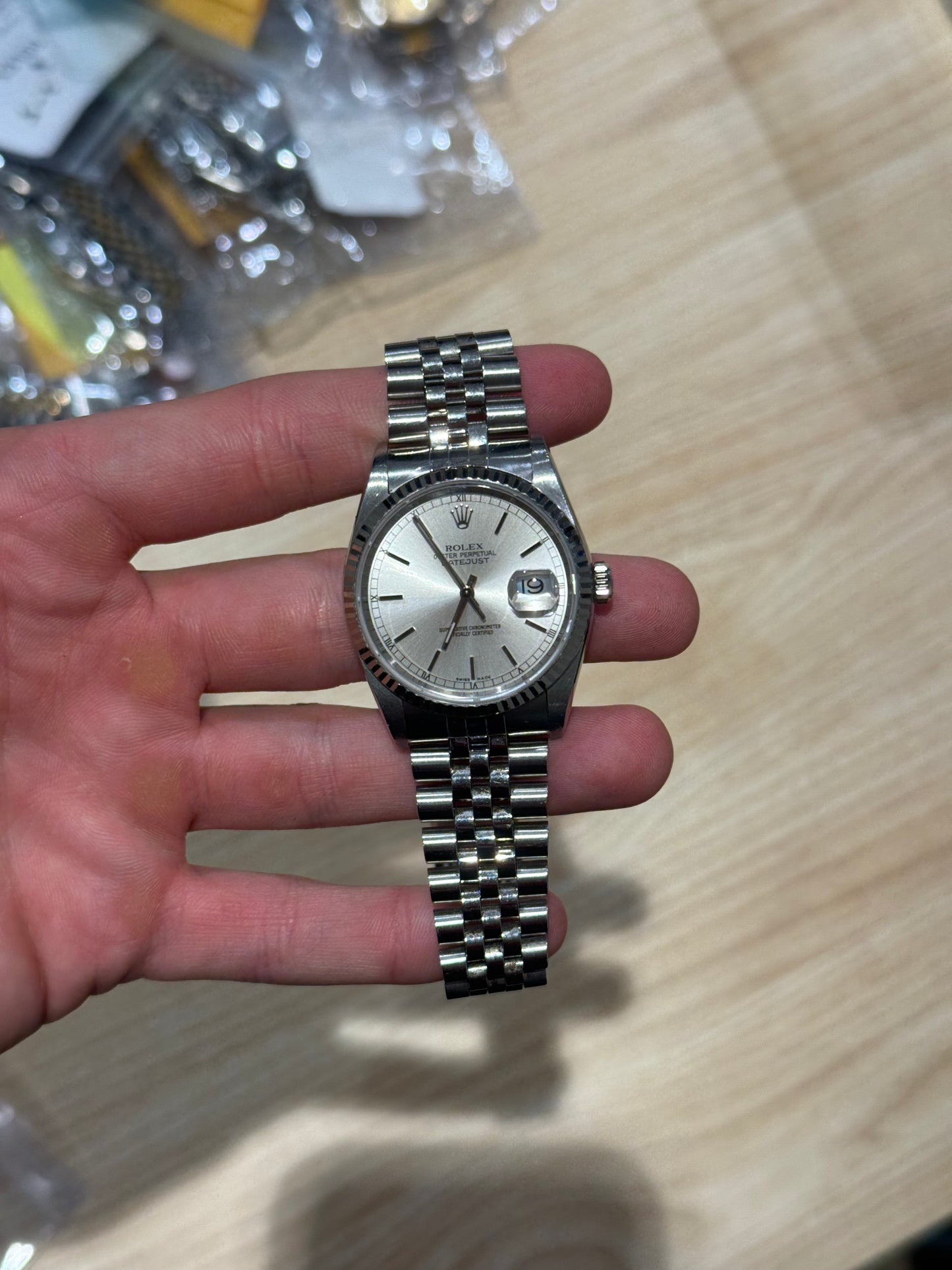 Rolex Datejust 36mm Silver Index Dial Jubilee Bracelet 16234 Watch Only