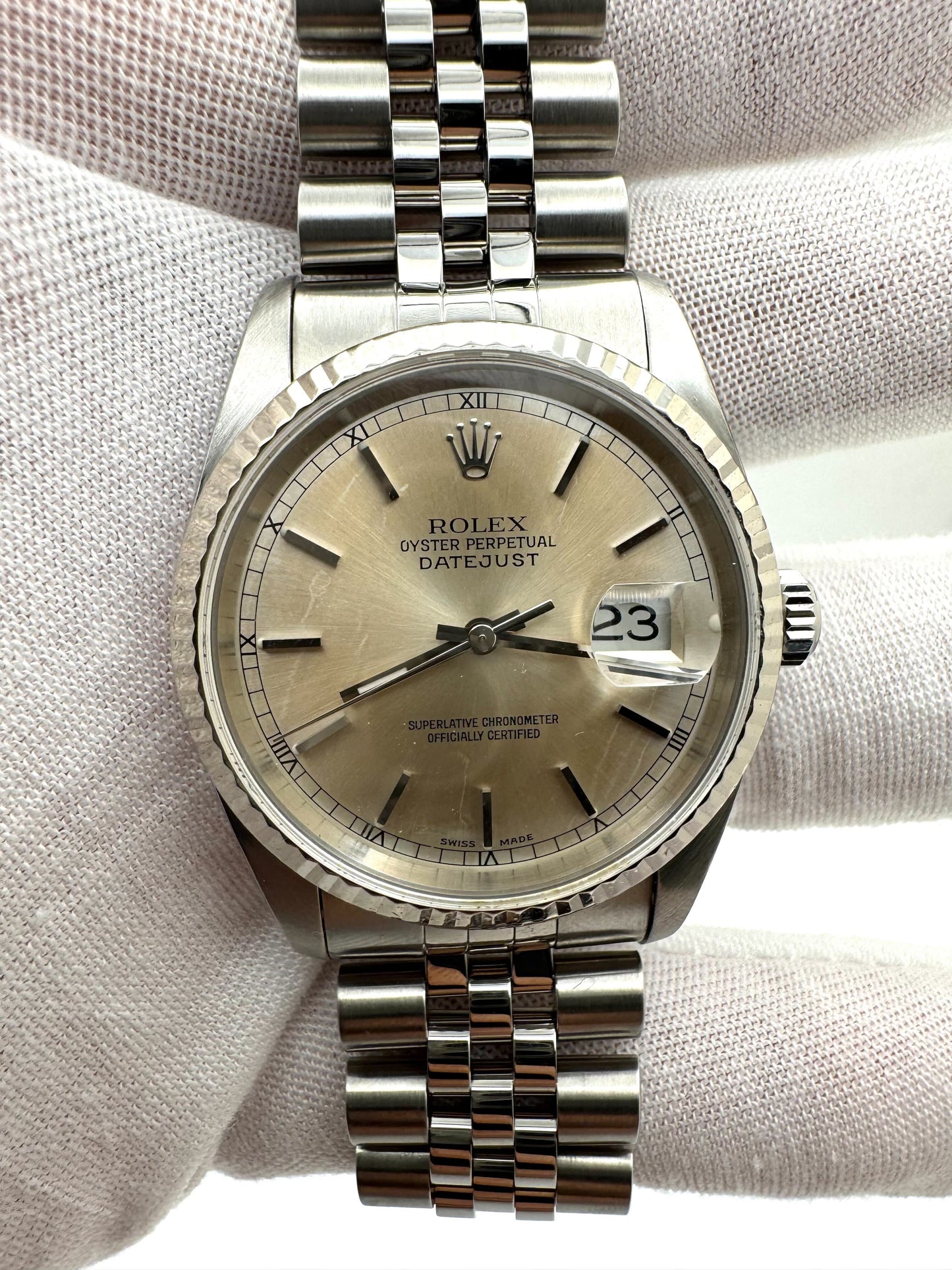 Rolex Datejust 36mm Silver Index Dial Jubilee Bracelet 16234 Watch Only