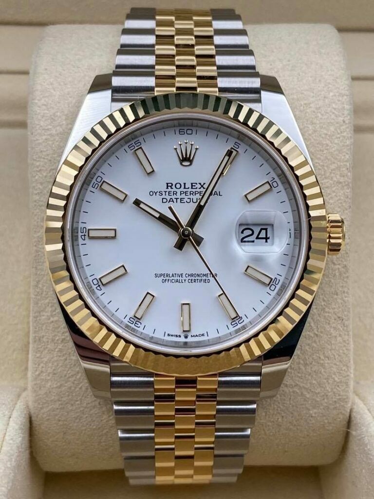 Rolex Datejust 41mm Fluted White Dial Two Tone Jubilee Bracelet 126333 Box & Papers 2024