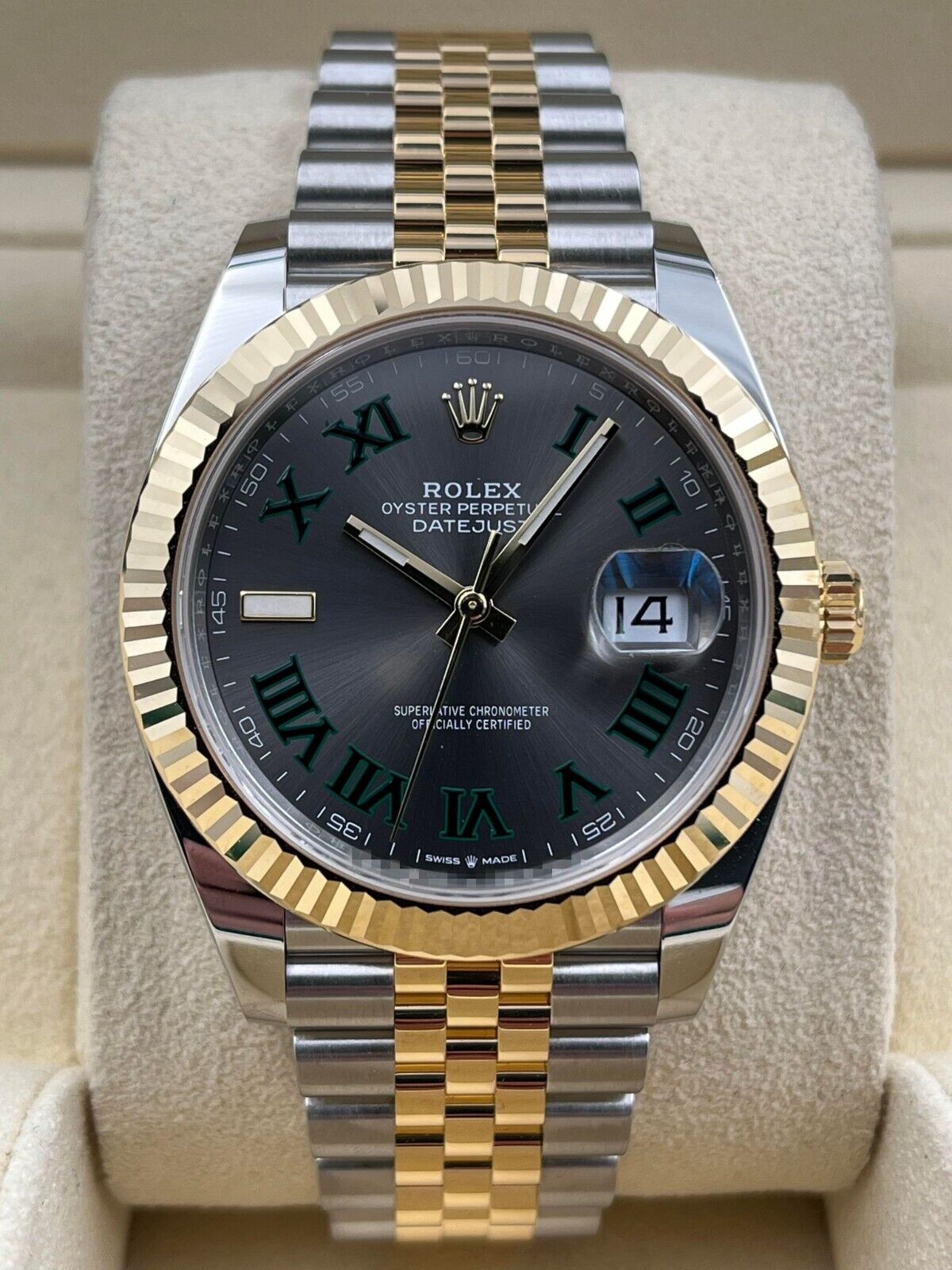 Rolex Datejust 41mm Fluted Wimbledon Dial Two Tone Jubilee Bracelet 126333 Box & Papers 2024