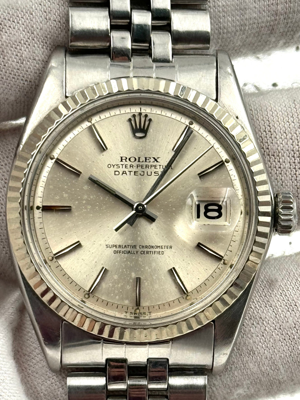 Rolex Datejust 36mm Silver Index Dial Jubilee Bracelet 1601 Watch Only