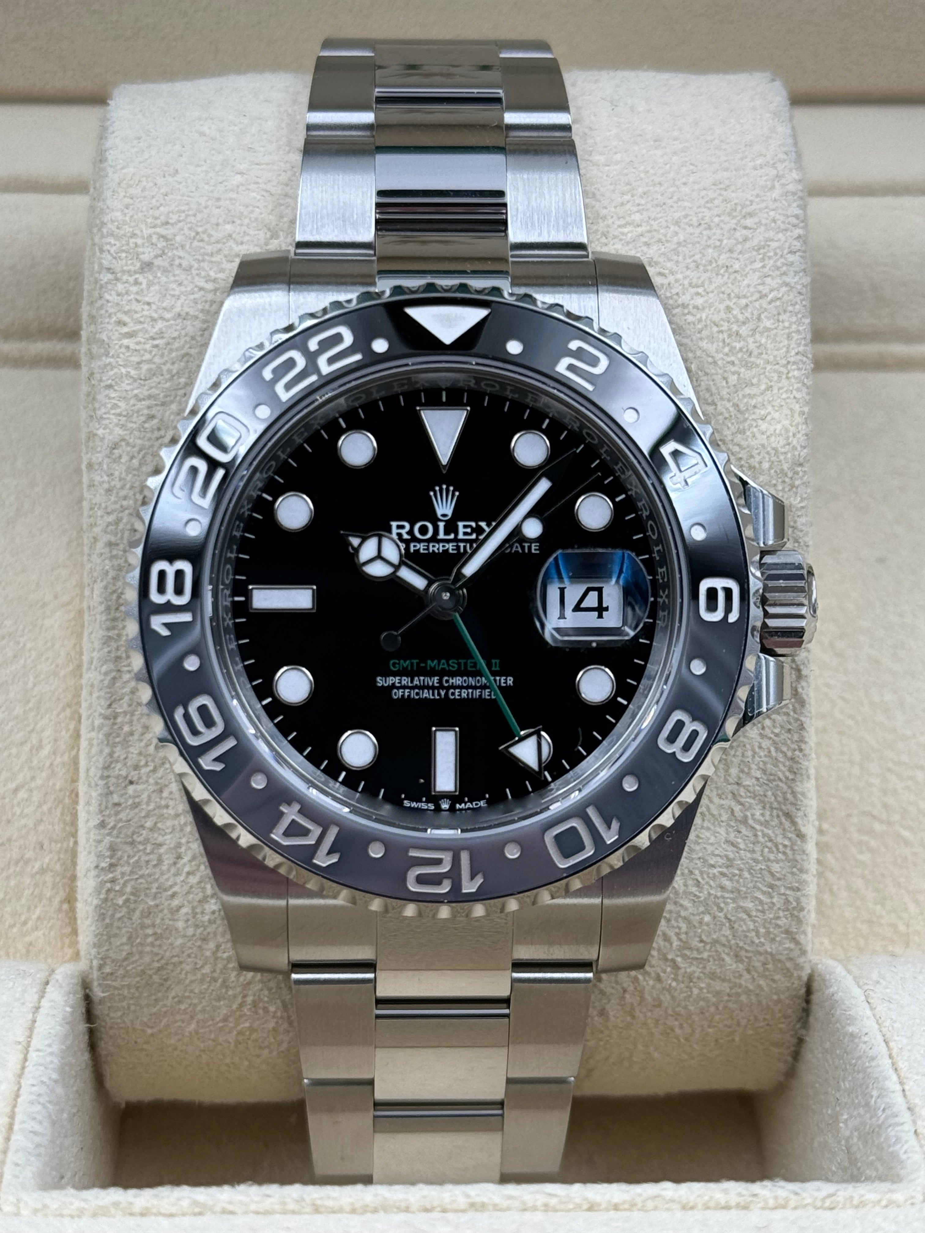 Rolex GMT-Master II Bruce Wayne Oyster Bracelet 126710GRNR Box & Paper ...