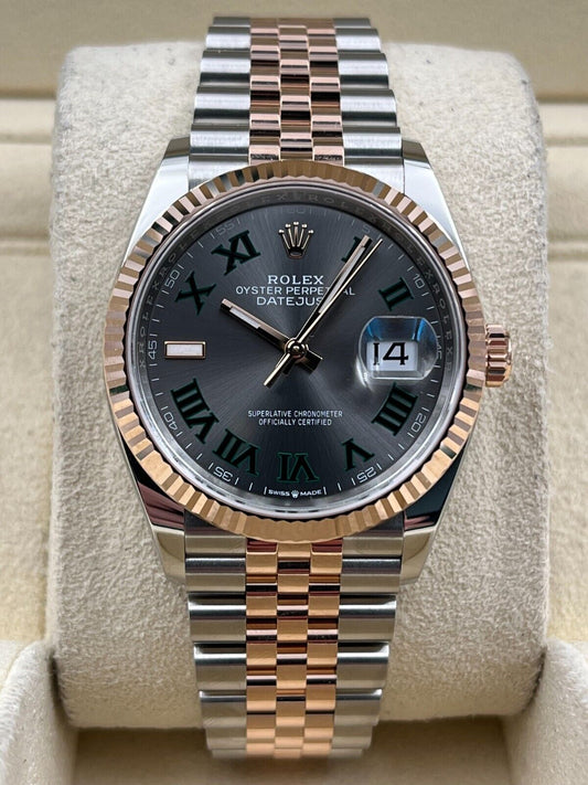 Rolex Datejust 36mm Fluted Wimbledon Dial Two Tone Jubilee Bracelet 126231 Box & Papers 2024