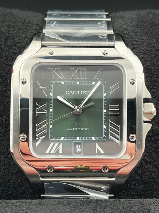 Cartier Santos De Cartier 39.8mm Green Dial Large Size WSSA0062 Unworn 2025
