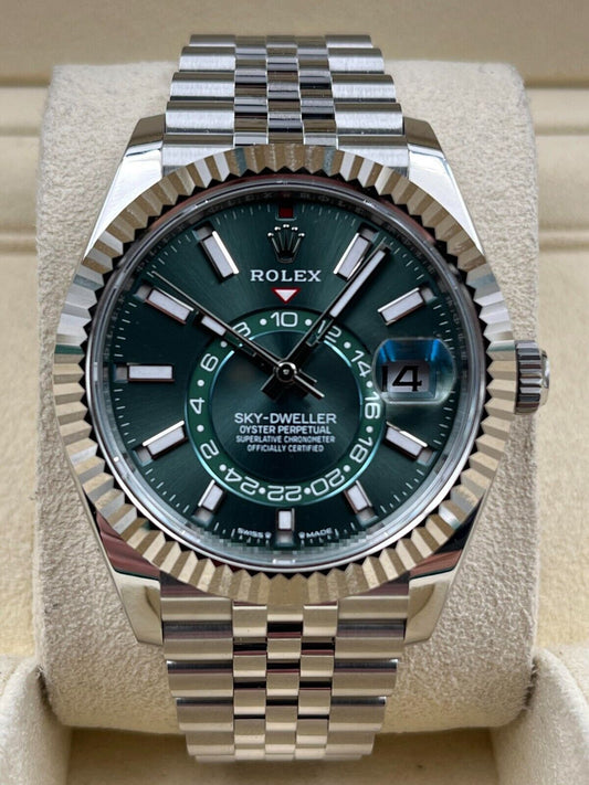 Rolex Skydweller Green Dial Stainless Steel Jubilee Bracelet 336934 Box & Papers 2024