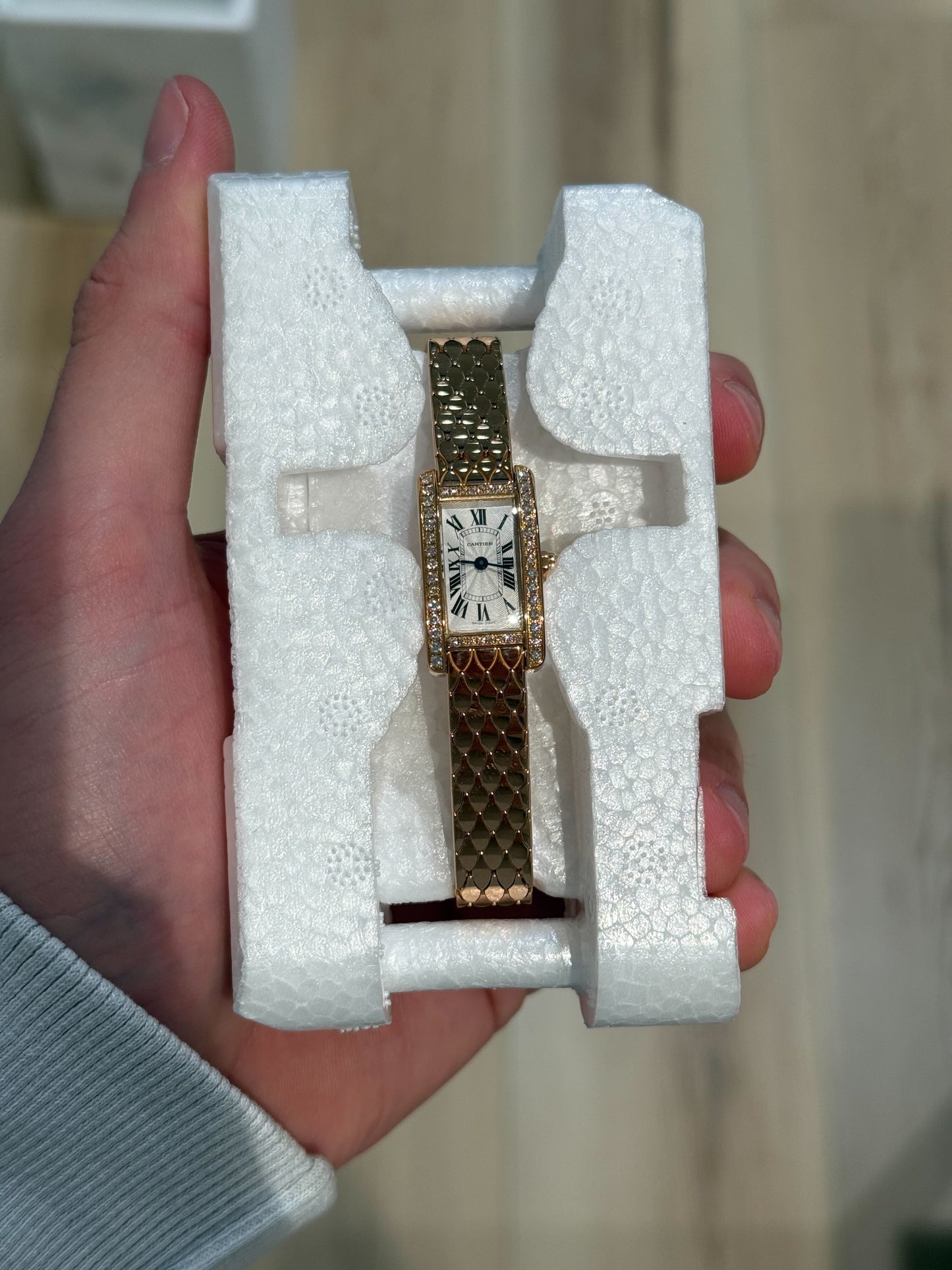 Cartier Tank Americaine Mini Rose Gold Diamond Bezel Box & Papers 2018