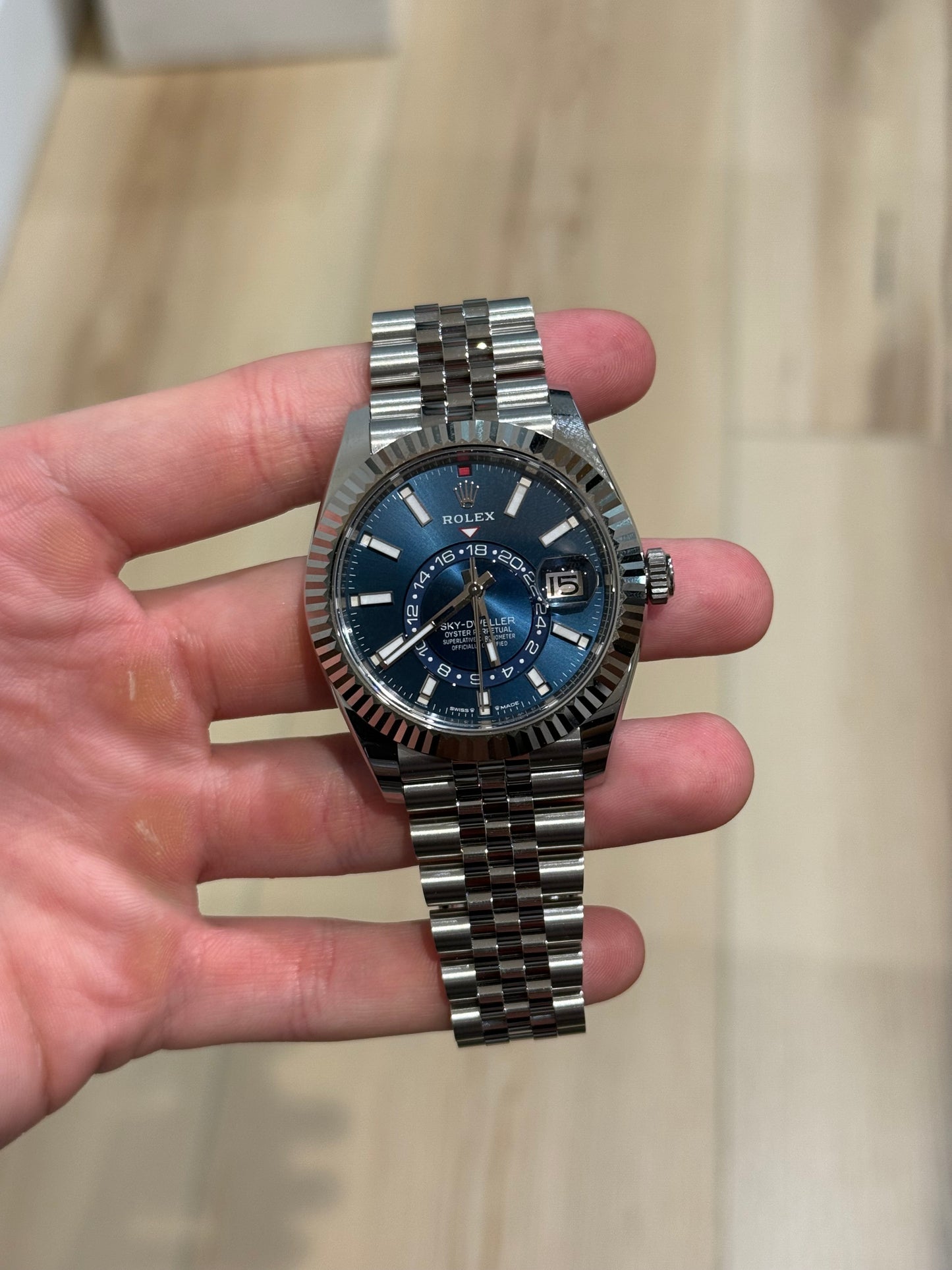 Rolex Skydweller Blue Dial Stainless Steel Jubilee Bracelet 336934 Box & Papers 2024