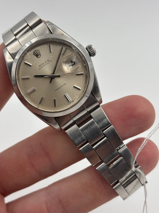 Rolex Oysterdate Precision 34mm Silver Dial Oyster Bracelet 6694