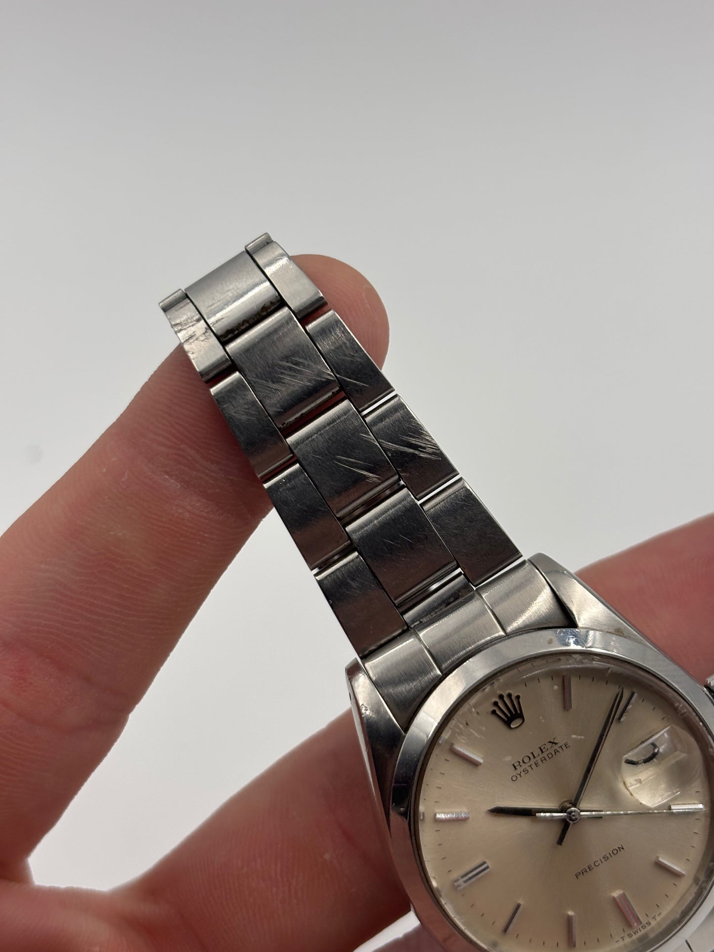 Rolex Oysterdate Precision 34mm Silver Dial Oyster Bracelet 6694