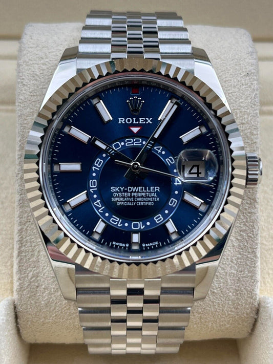 Rolex Skydweller Blue Dial Stainless Steel Jubilee Bracelet 336934 Box & Papers 2024
