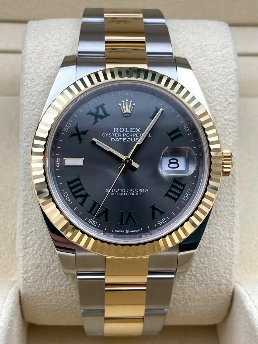 Rolex Datejust 41mm Fluted Wimbledon Dial Two Tone Oyster Bracelet 126333 Box & Papers 2024