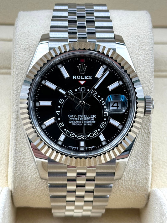 Rolex Skydweller Black Dial Stainless Steel Jubilee Bracelet 336934 Box & Papers 2024