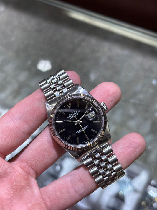 Rolex Datejust 36mm Black Index Dial Jubilee Bracelet ref: 16234