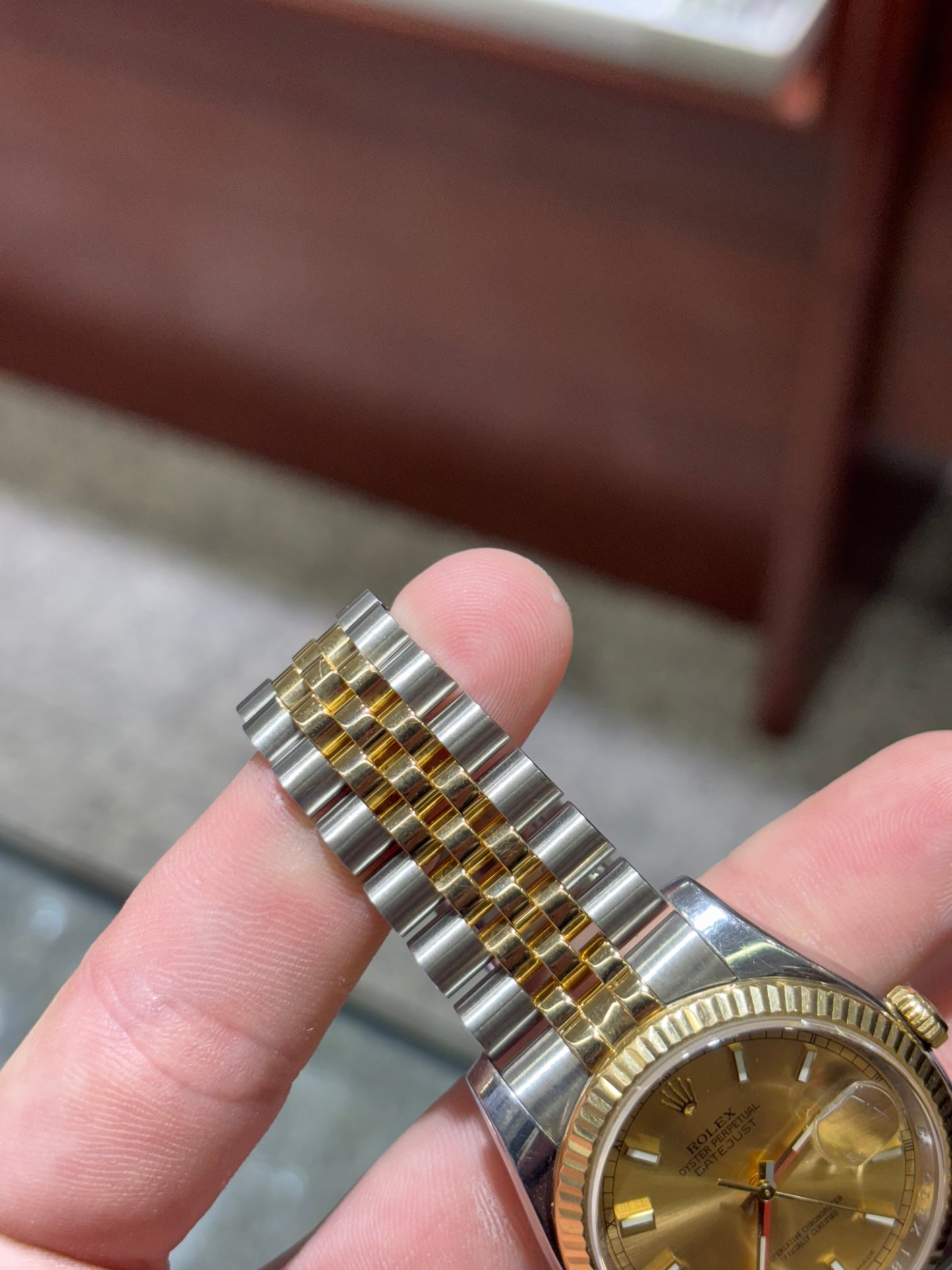 Rolex Datejust 36mm Champagne Stick Fluted Jubilee 116233