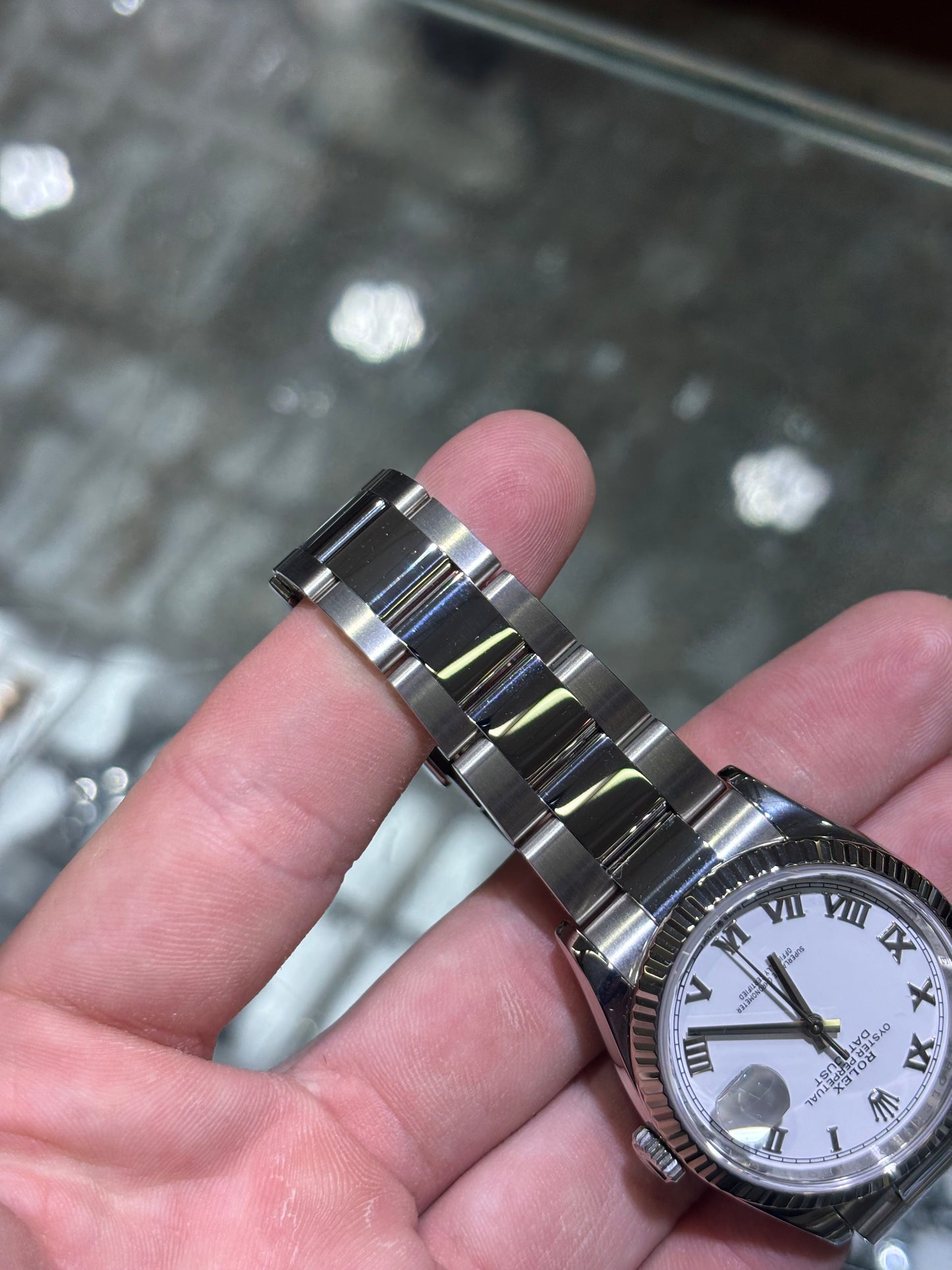 Rolex Datejust 36mm White Roman Dial Fluted Oyster Bracelet Box and Papers 2024 126234